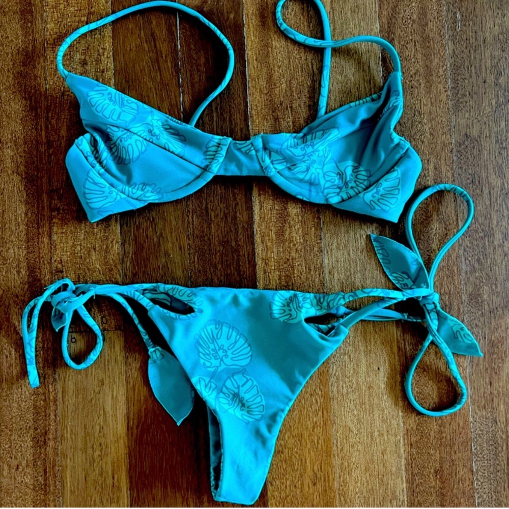 small benoa monstera print bikini